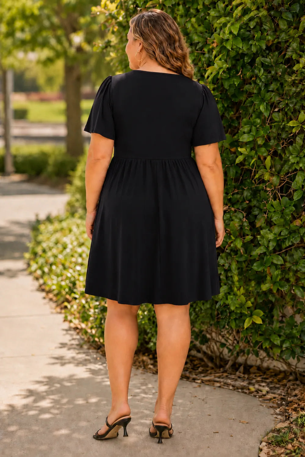 Plus Size V Neck Mini Dress(SALE)