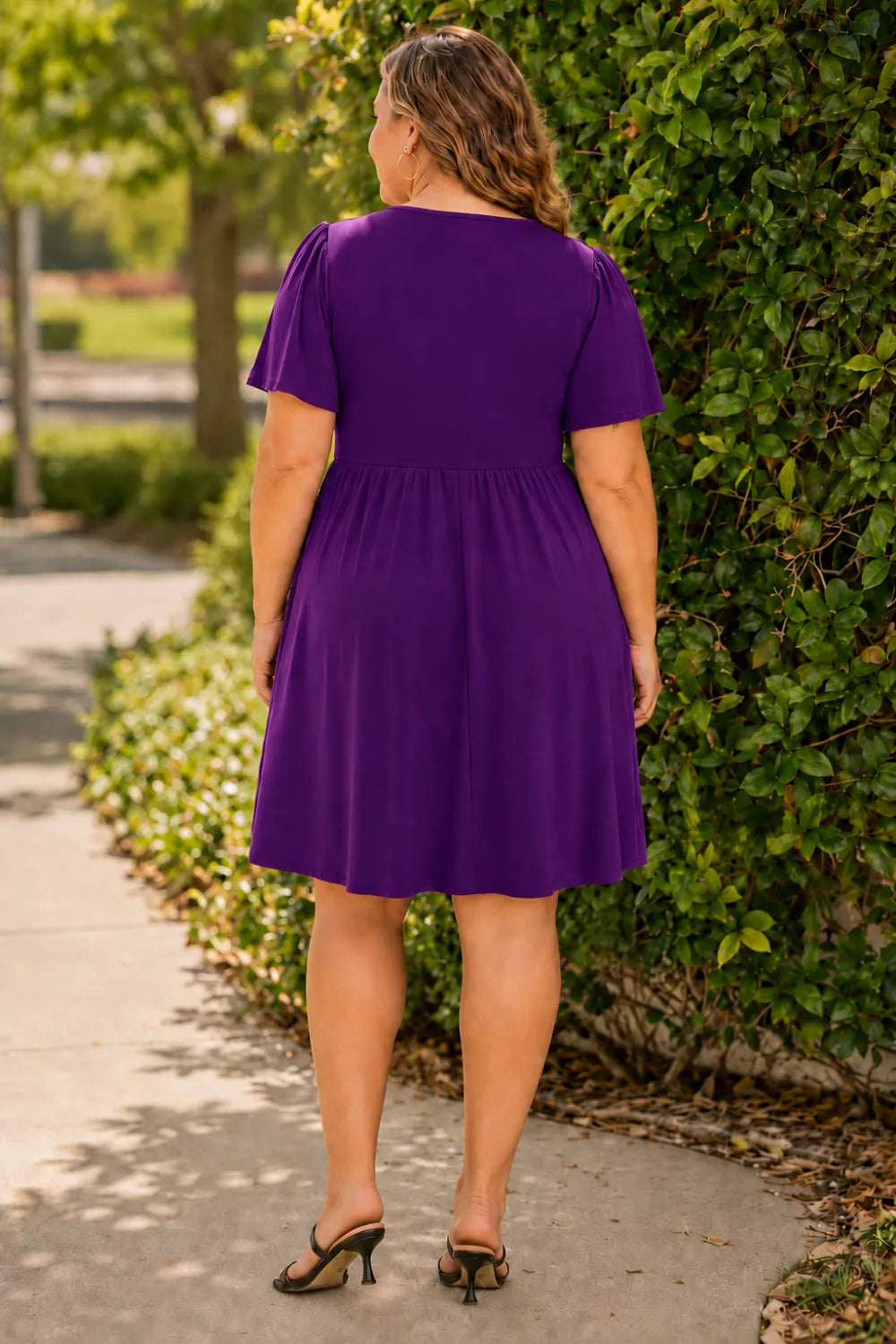 Plus Size V Neck Mini Dress(SALE)