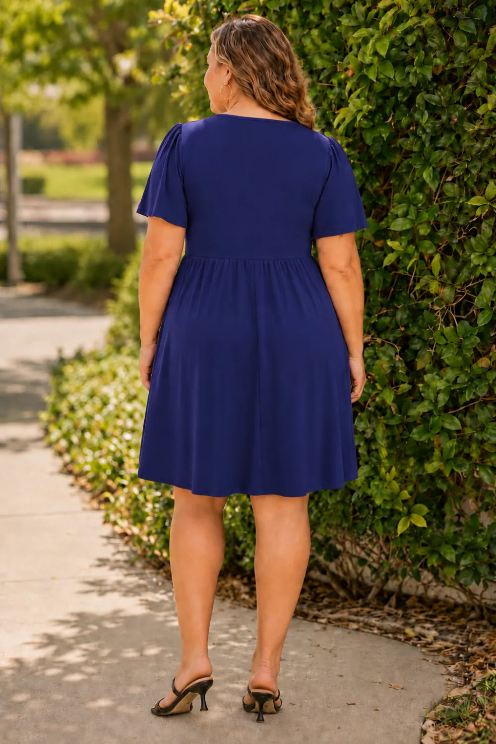 Plus Size V Neck Mini Dress(SALE)