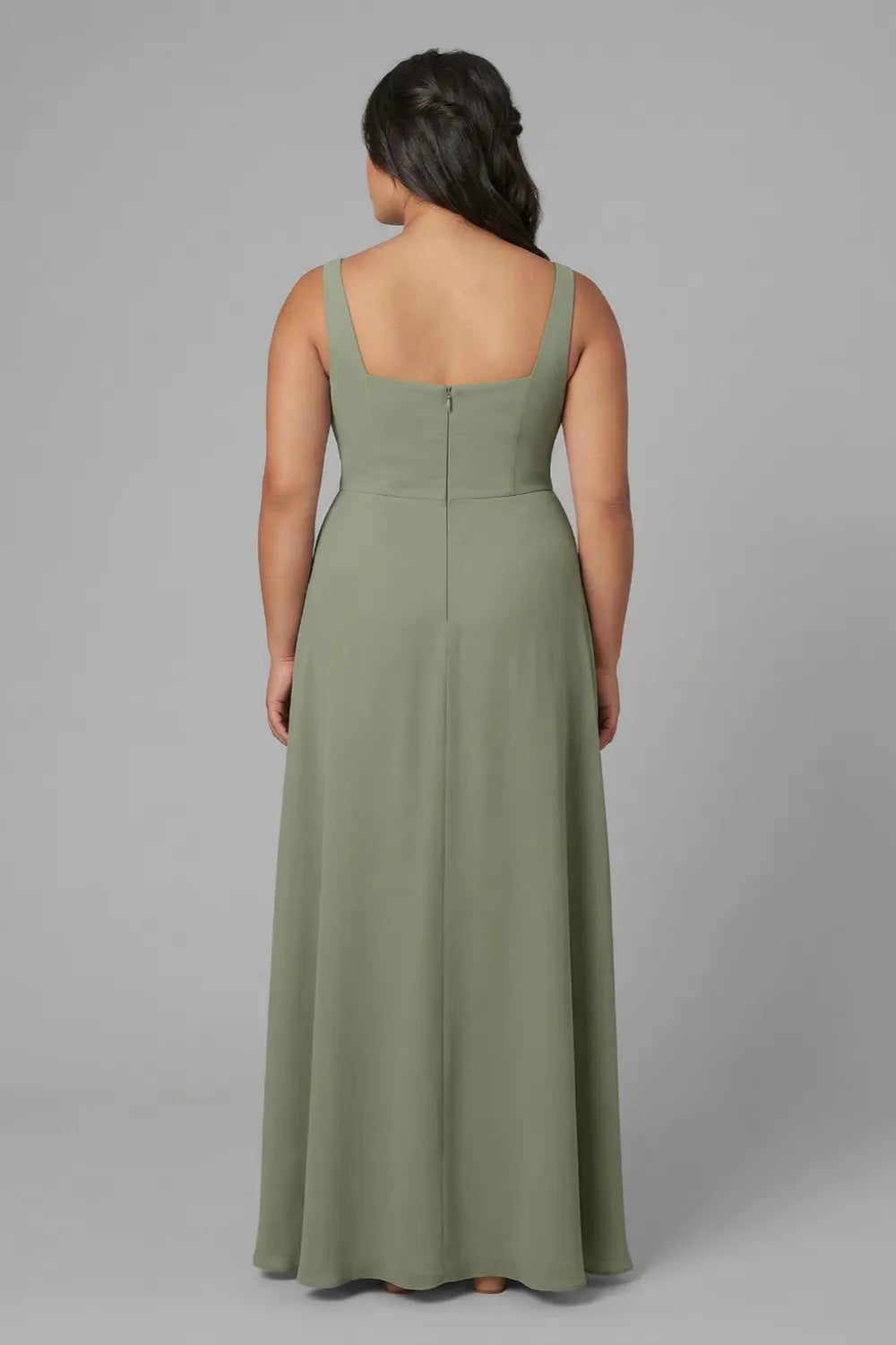 Sienna Sage Green Square Neck Bridesmaid Dress
