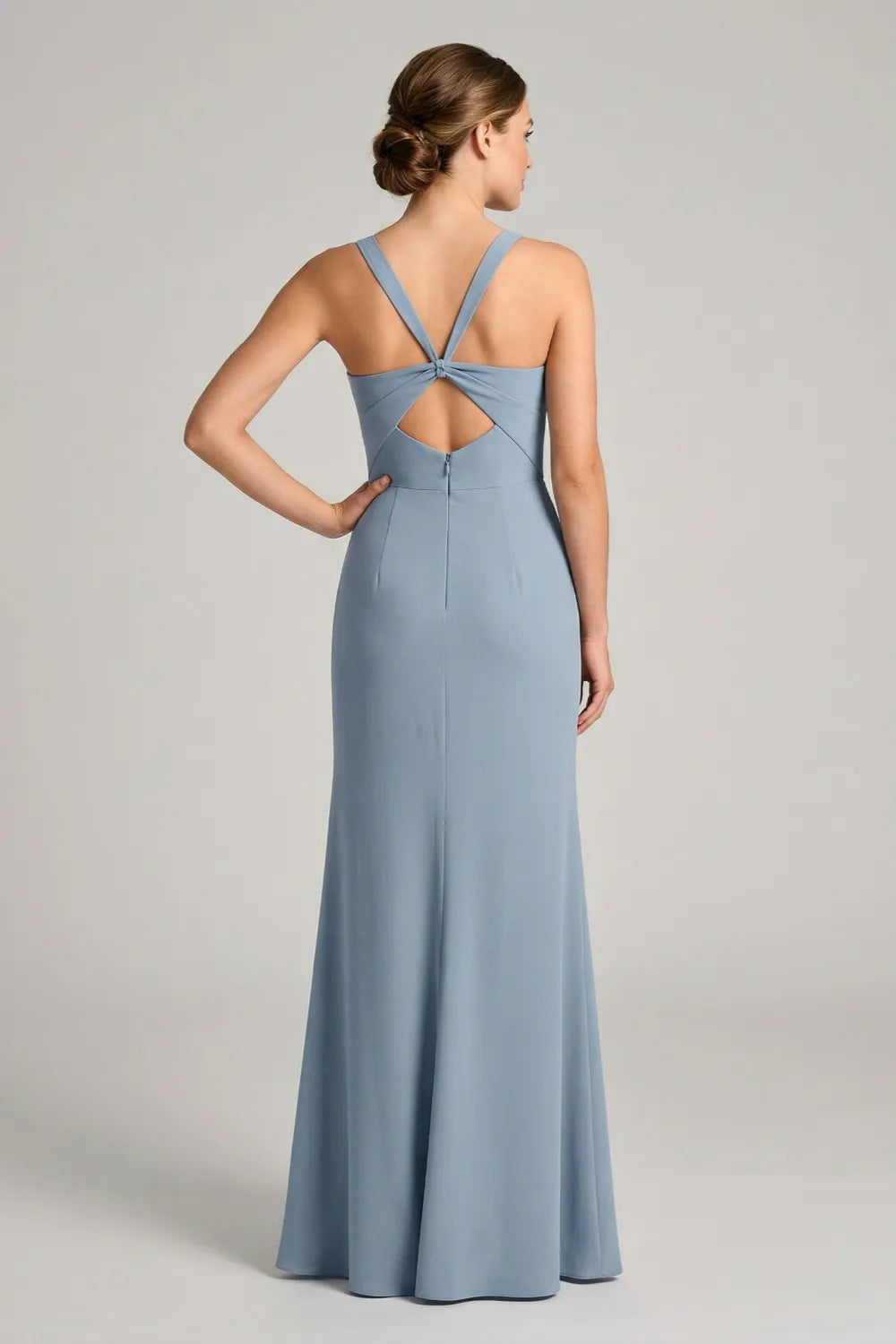 Elegant Square Neck Slit Maxi Dress
