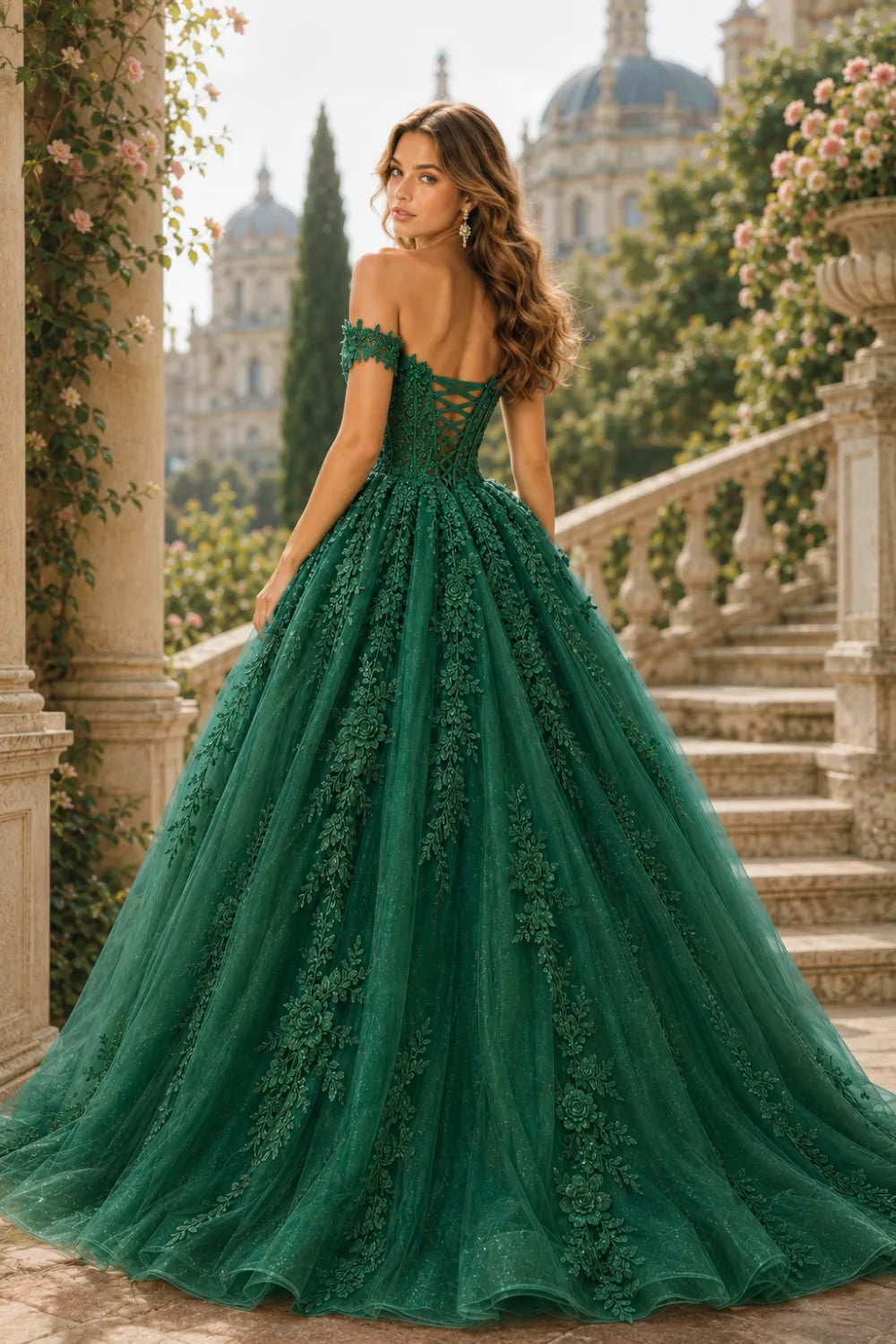 Off Shoulder Sage Green Prom Dress