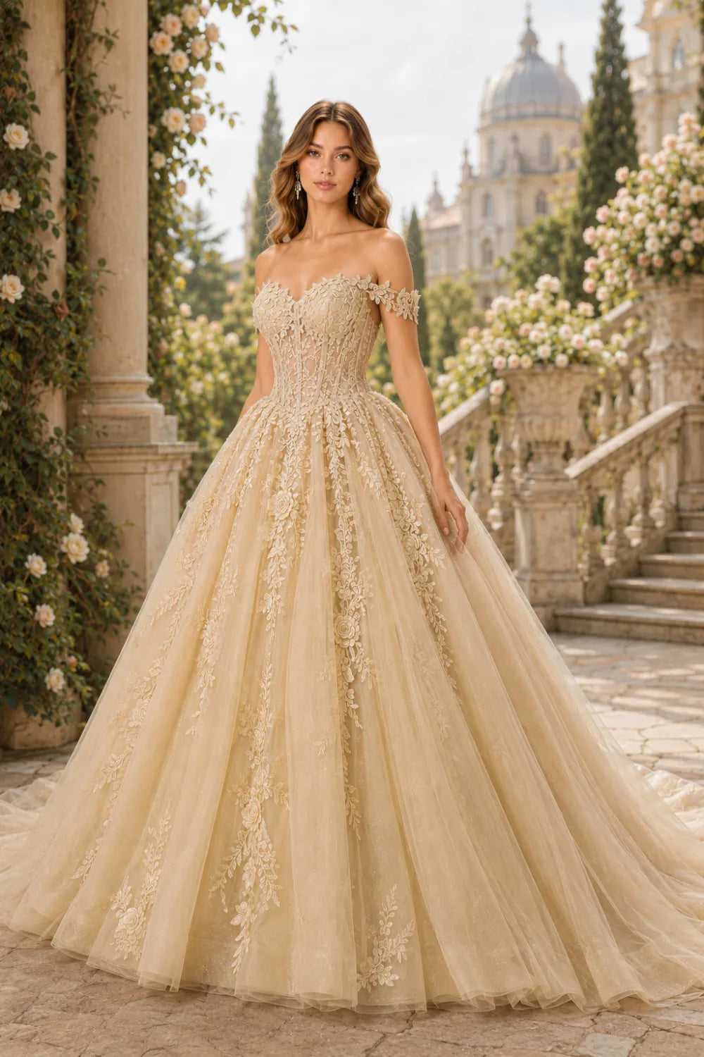 Off Shoulder Sage Green Prom Dress