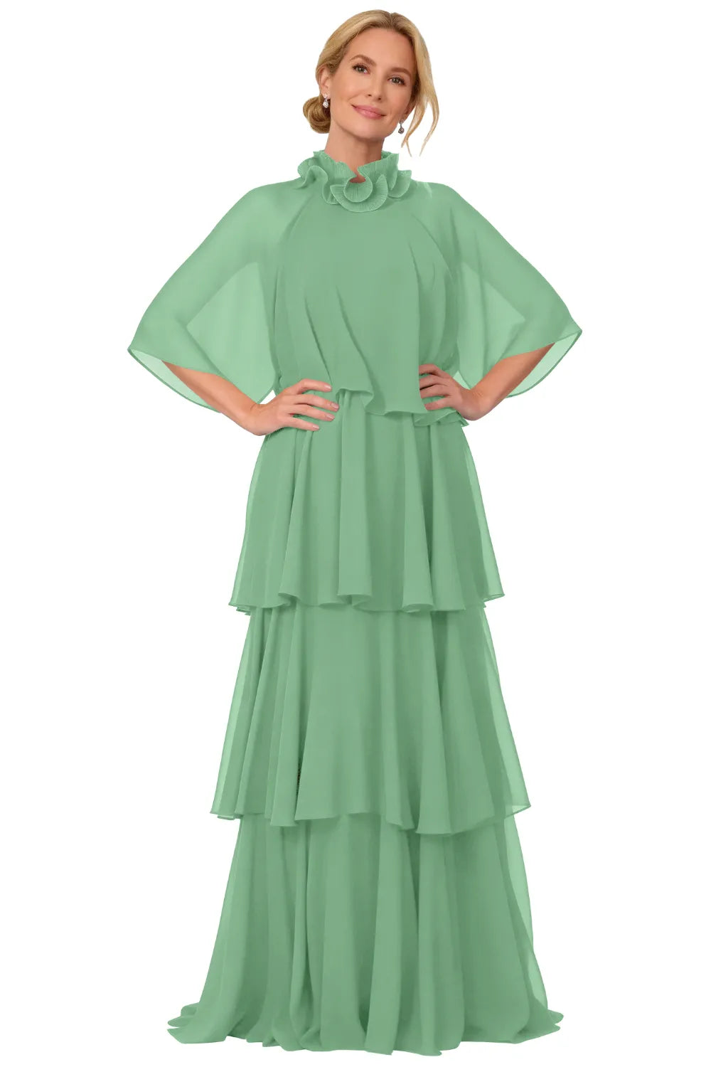 Elegant Tiered Chiffon Mother of the Bride Dress