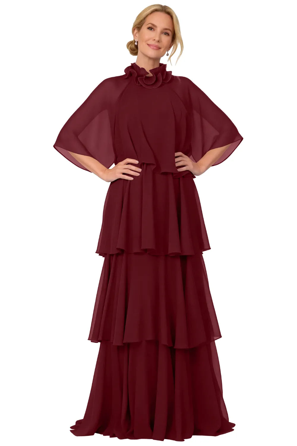 Elegant Tiered Chiffon Mother of the Bride Dress