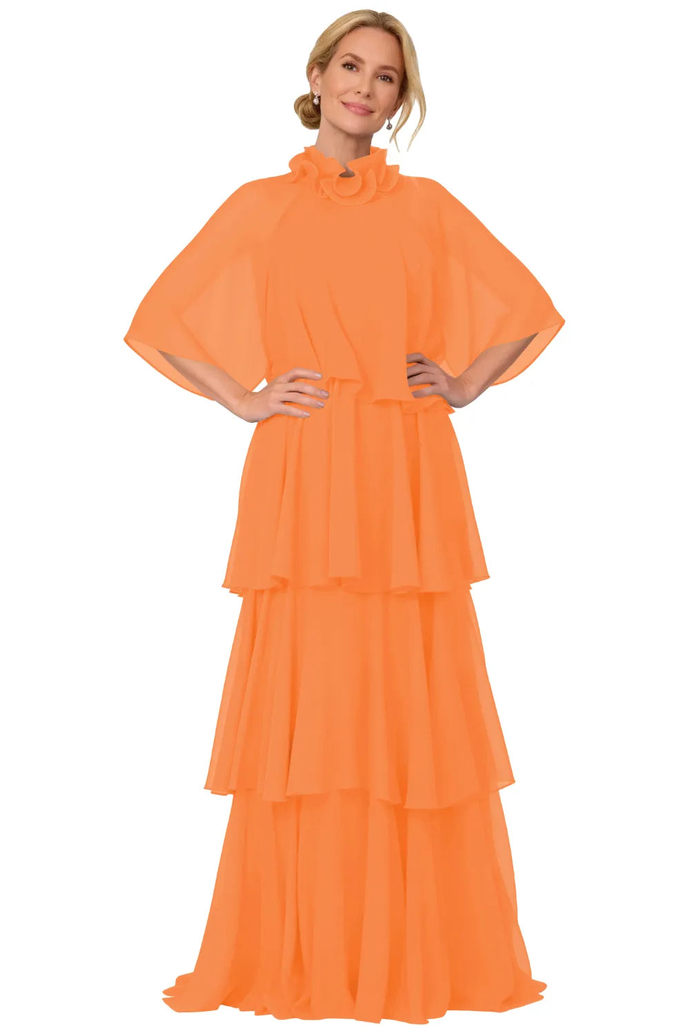 Elegant Tiered Chiffon Mother of the Bride Dress