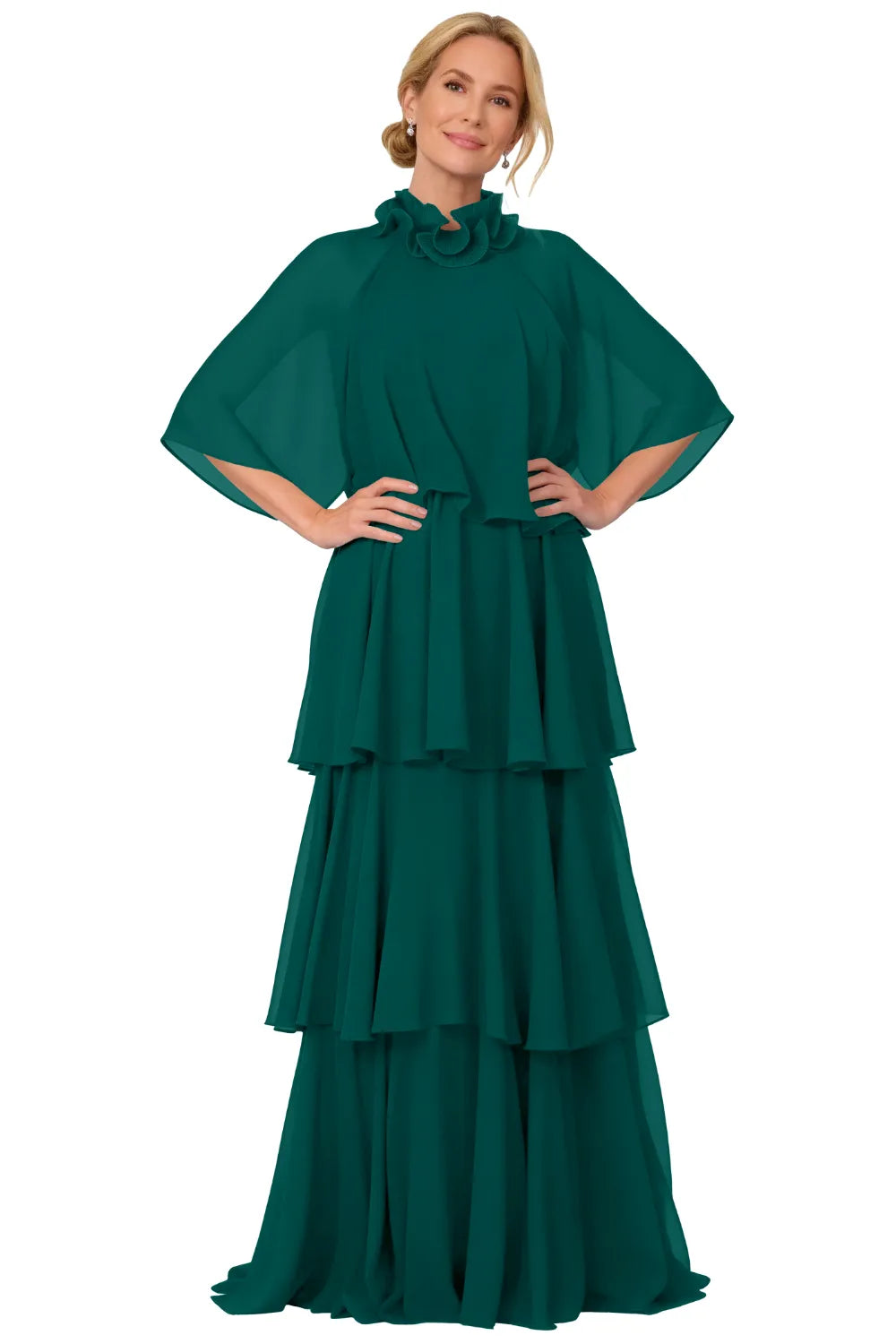 Elegant Tiered Chiffon Mother of the Bride Dress
