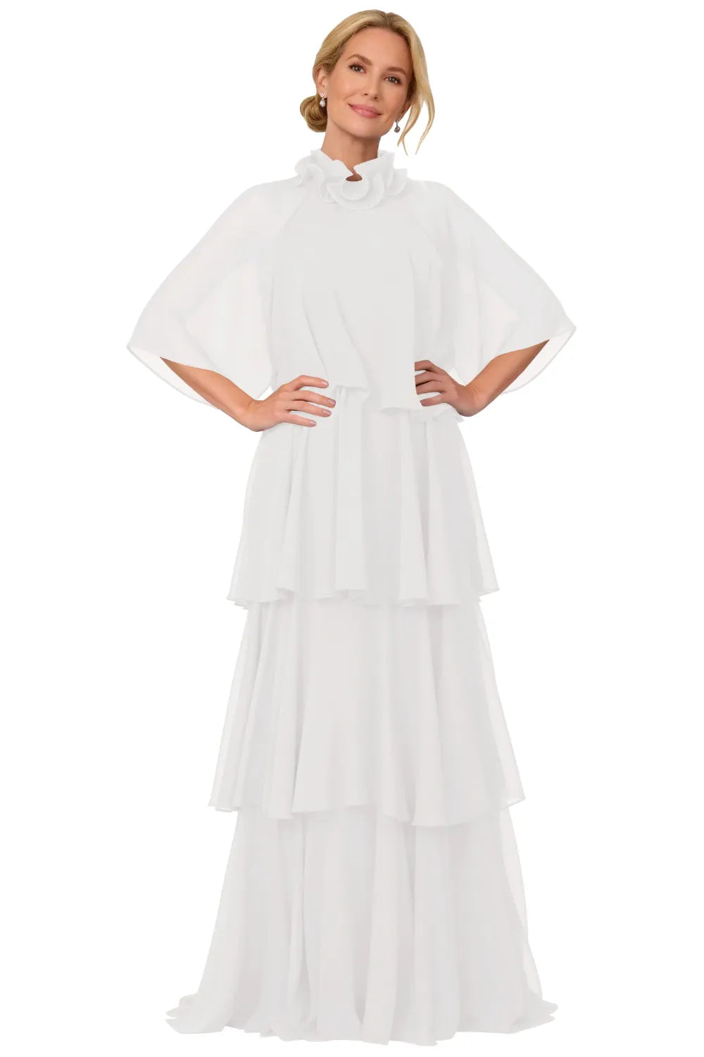 Elegant Tiered Chiffon Mother of the Bride Dress
