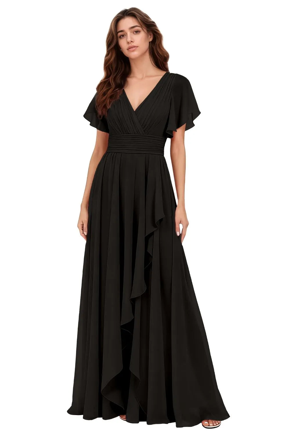 Flowy Chiffon A-Line Evening Dress