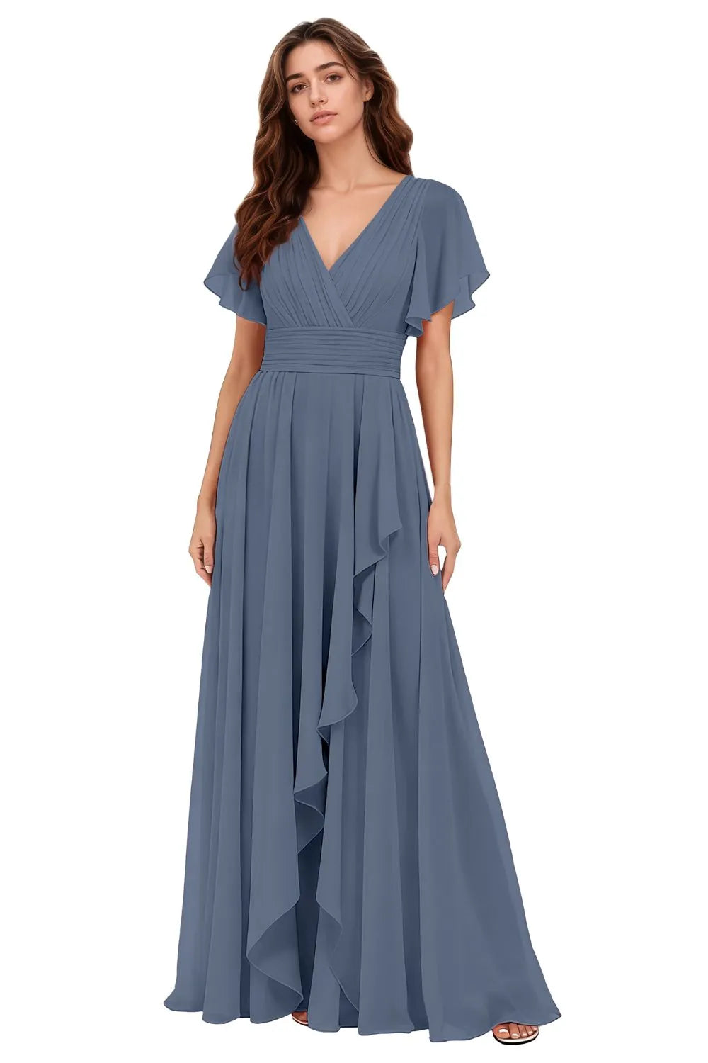 Flowy Chiffon A-Line Evening Dress