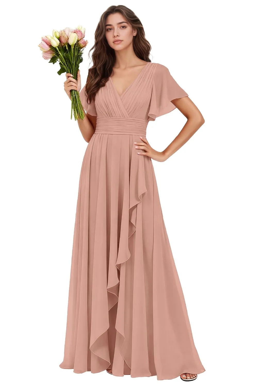 Flowy Chiffon A-Line Evening Dress