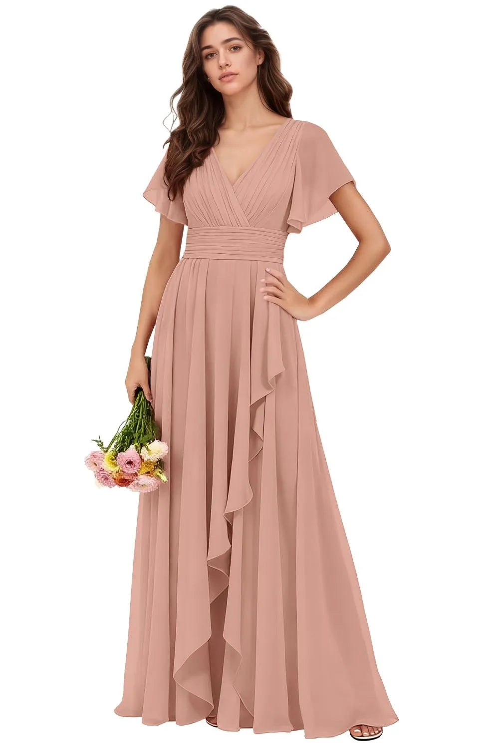 Flowy Chiffon A-Line Evening Dress