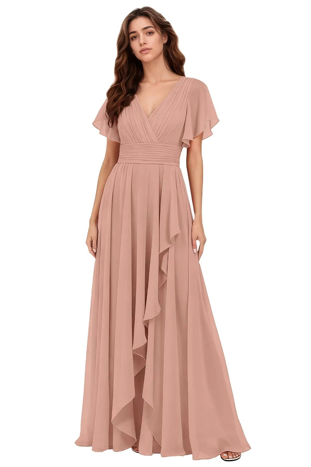 Flowy Chiffon A-Line Evening Dress