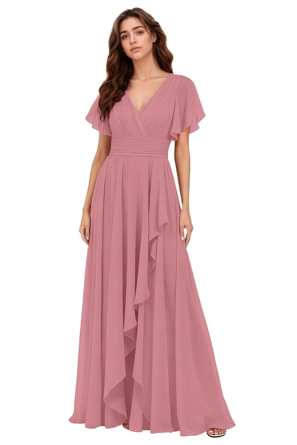 Flowy Chiffon A-Line Evening Dress