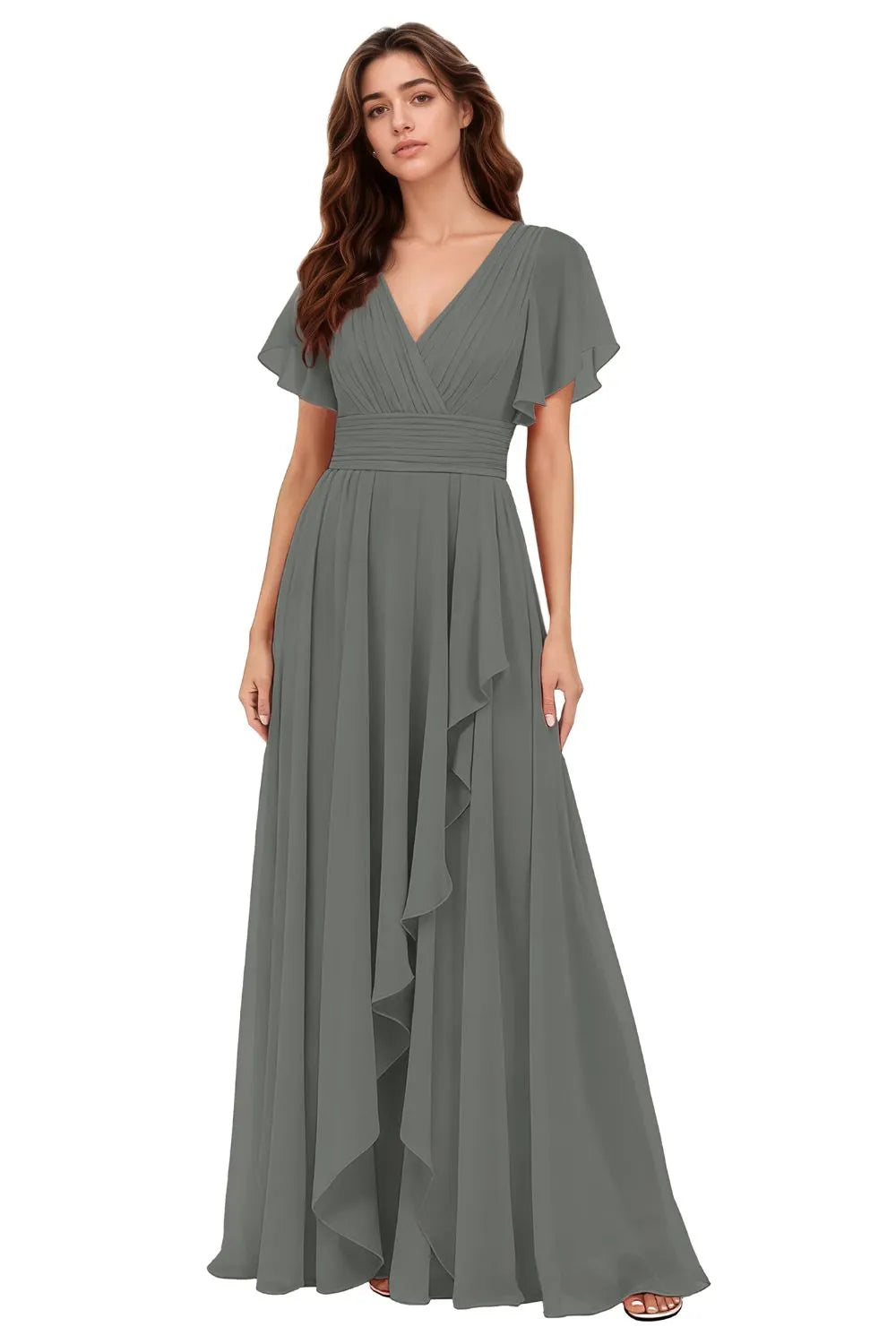 Flowy Chiffon A-Line Evening Dress