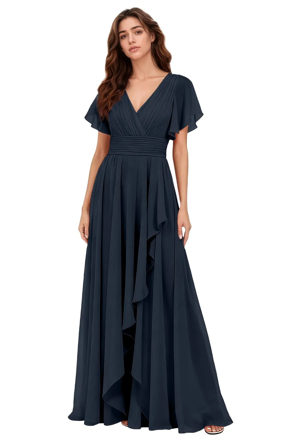 Flowy Chiffon A-Line Evening Dress