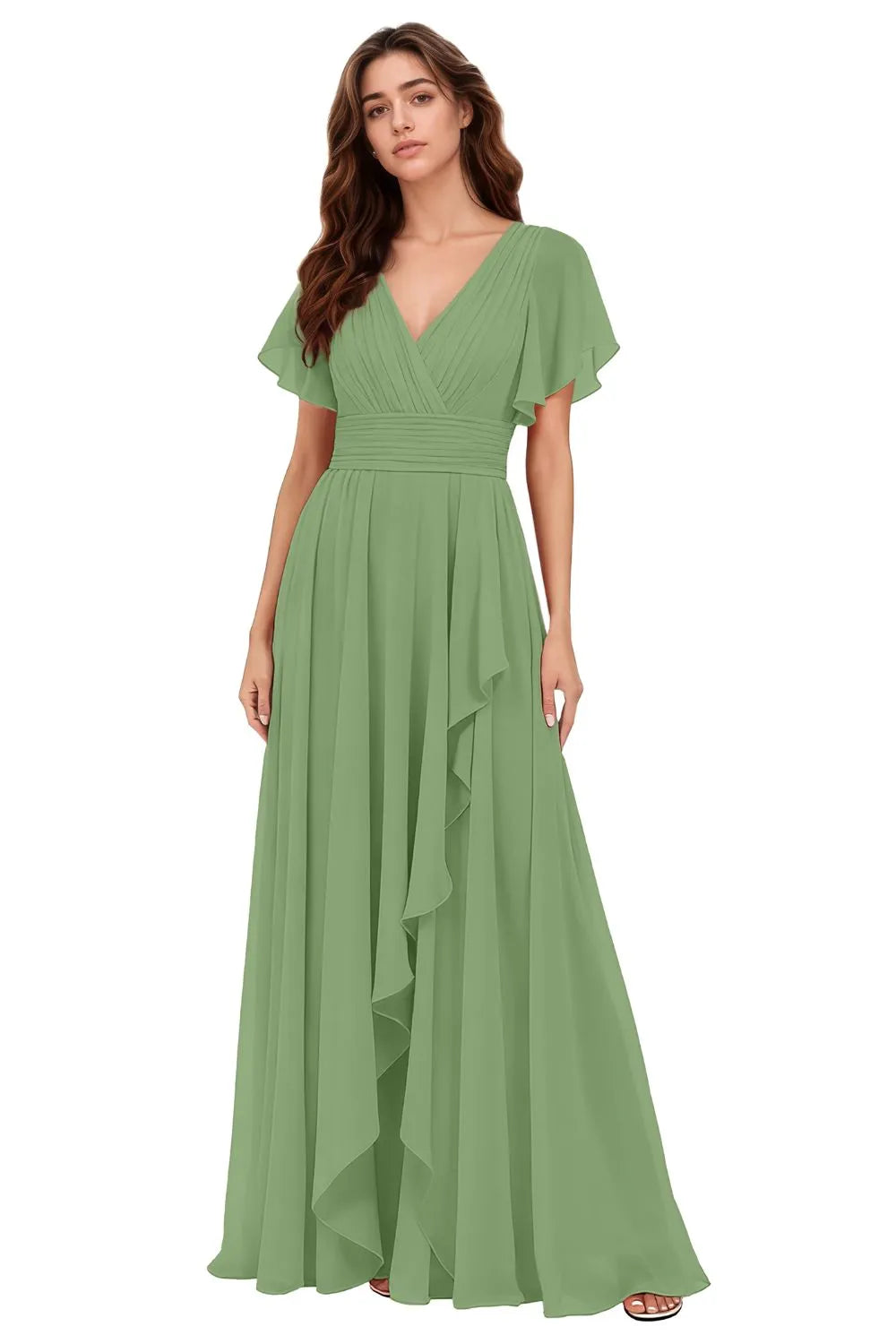 Flowy Chiffon A-Line Evening Dress