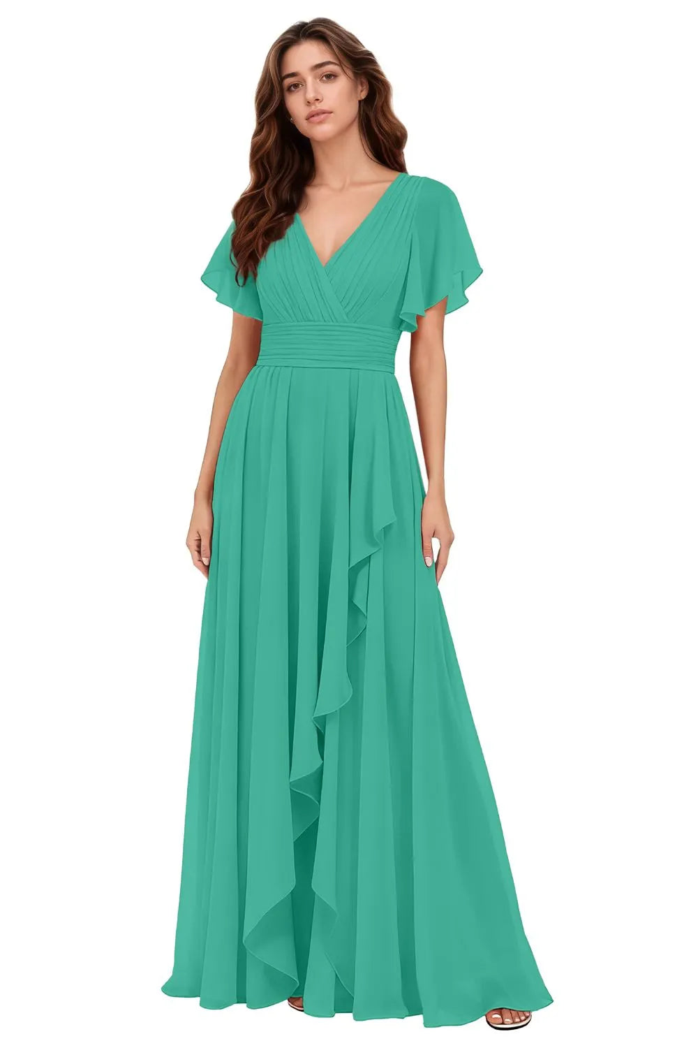 Flowy Chiffon A-Line Evening Dress