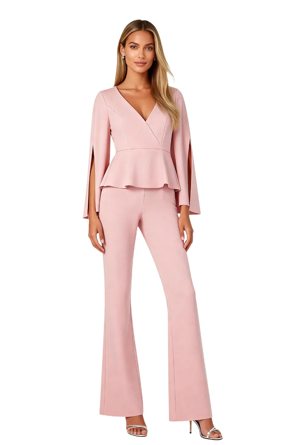 Sophisticated Peplum Waist Evening Jumpsuit