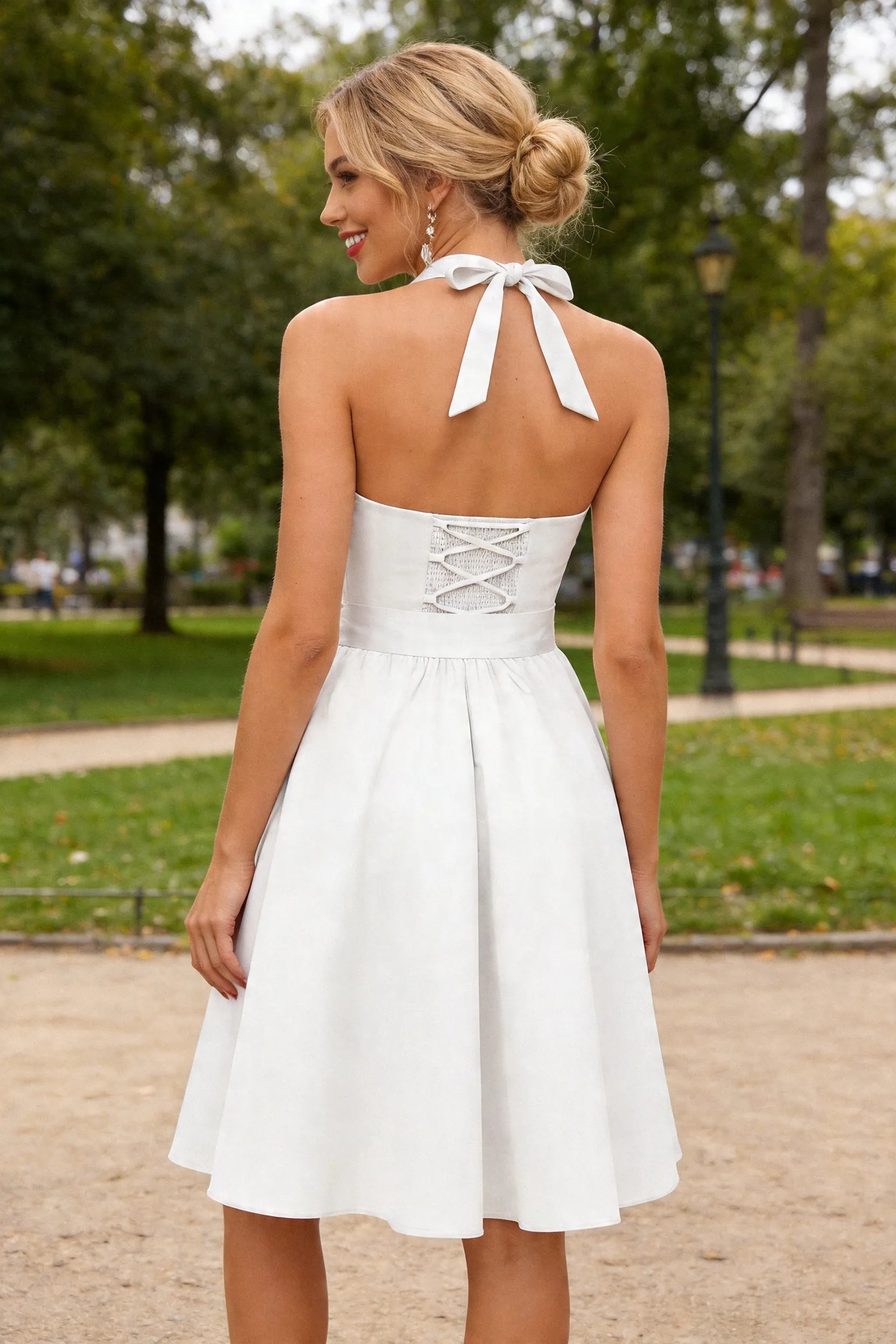 Aveline Sweetheart Halter Mini Dress