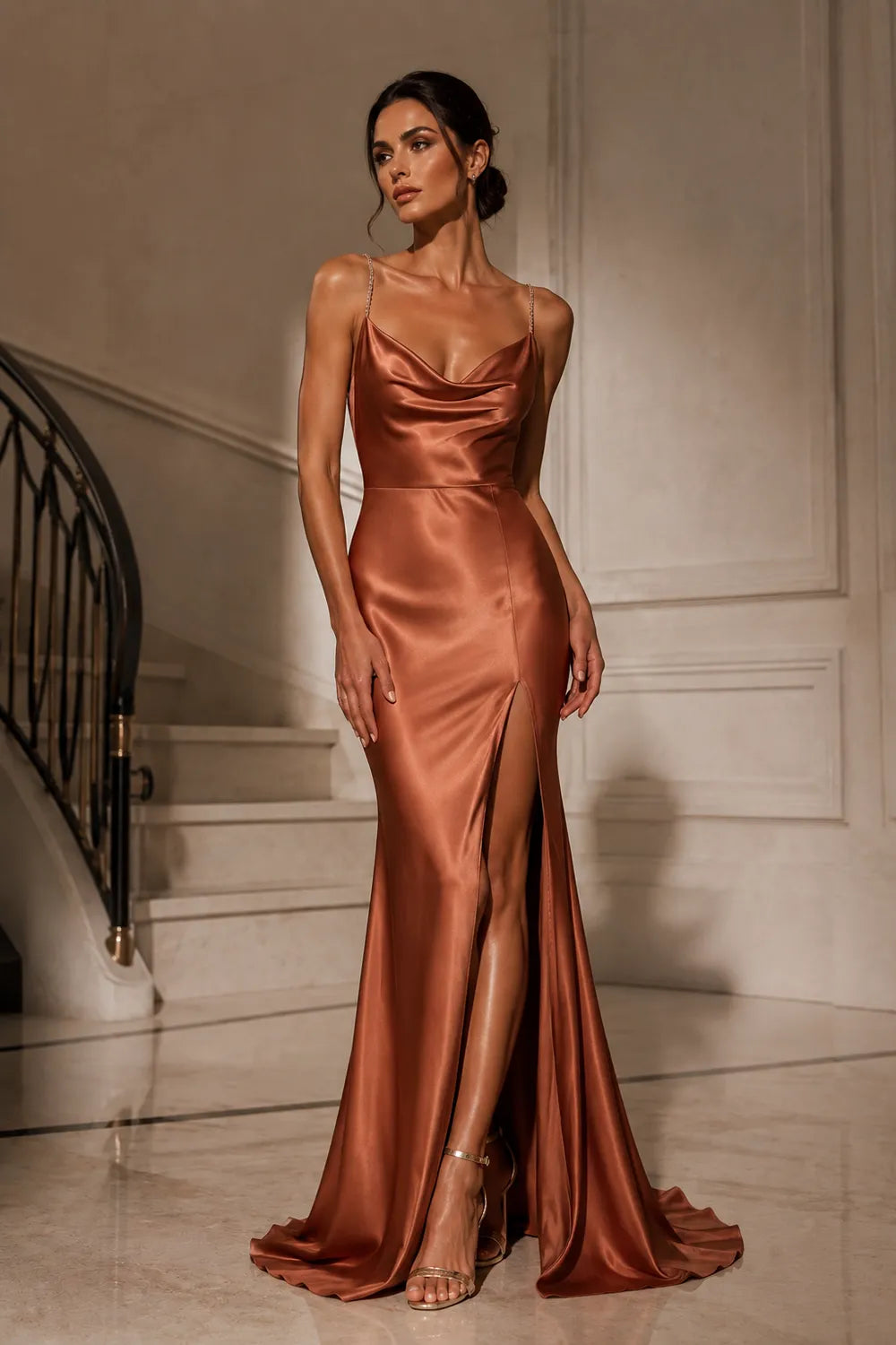 Vivienne Crystal Strap Formal Dress