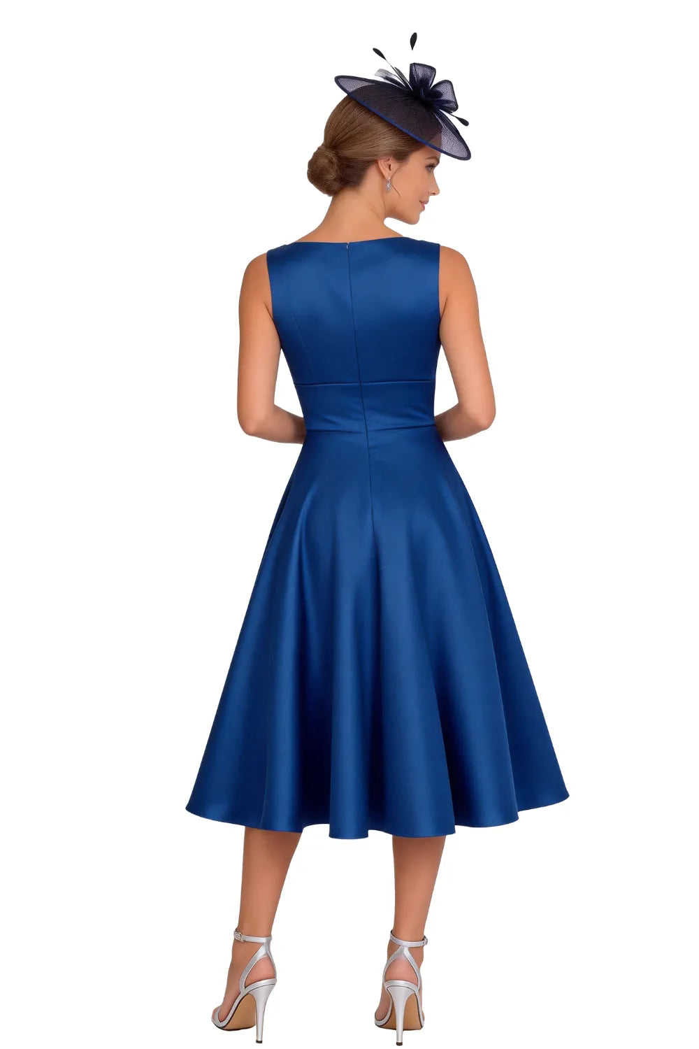 Elegant A-Line V-Neck Midi Dress