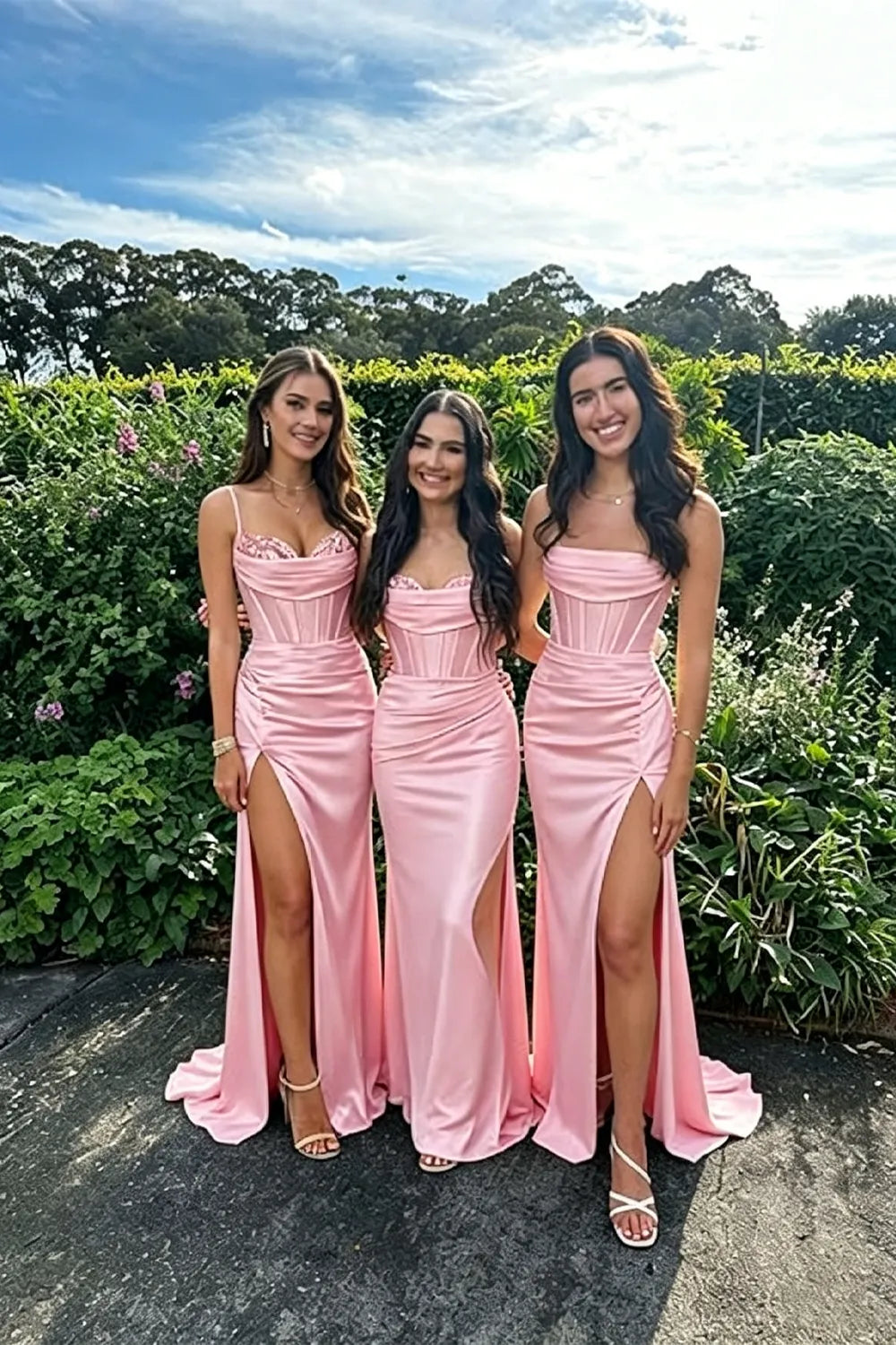 Satin Mermaid Prom Dress with High Slit
