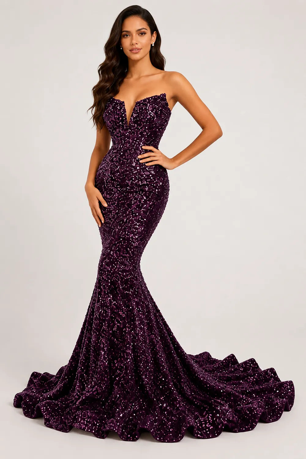 Vivienne Sculpted Sequin Prom Gown