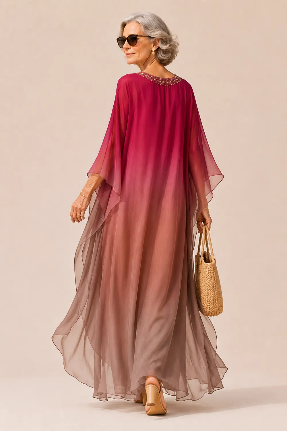 Flowing Chiffon Resort Evening Maxi Dress