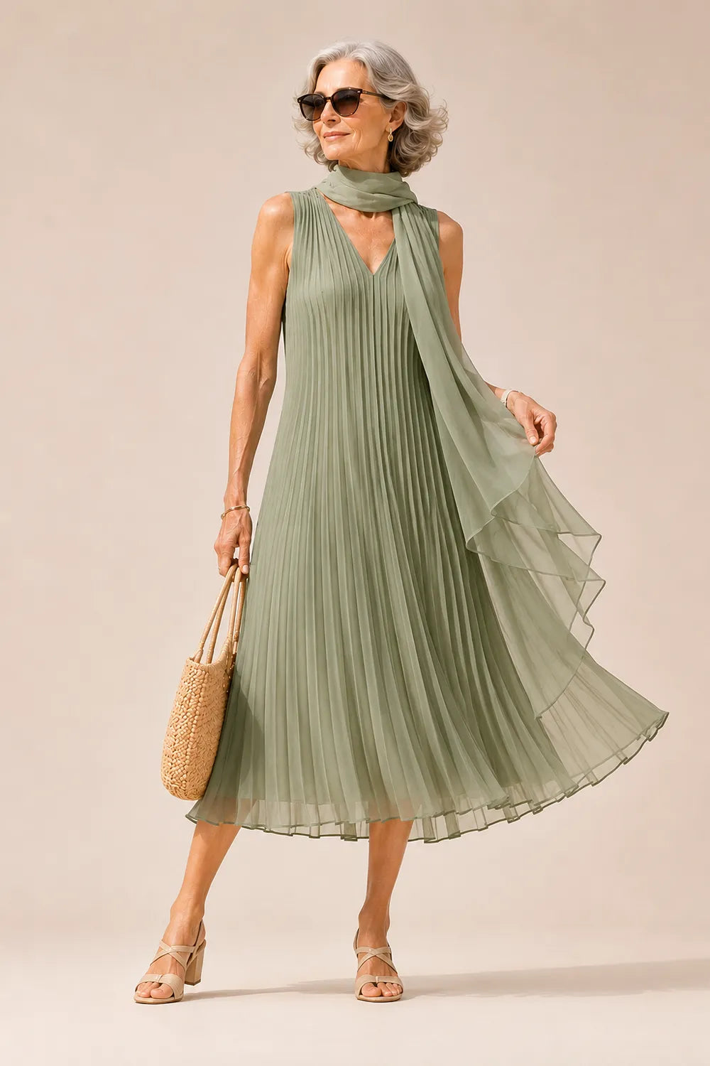 Aurelia Pleated Mother of the Bride Dress