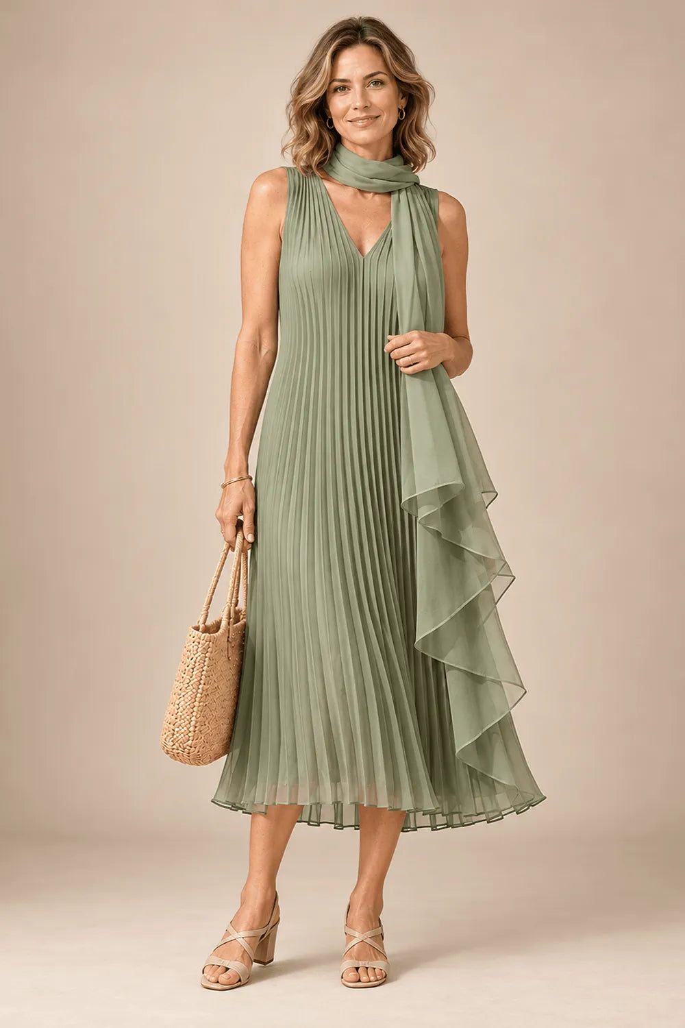 Aurelia Pleated Mother of the Bride Dress