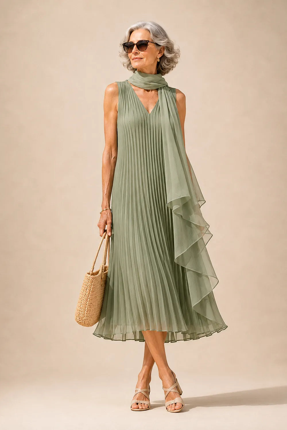 Aurelia Pleated Mother of the Bride Dress