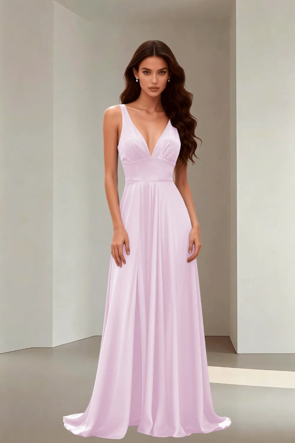 Graceful Lace-Up Back Formal Dress