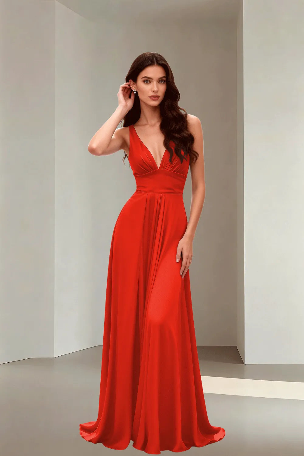 Graceful Lace-Up Back Formal Dress