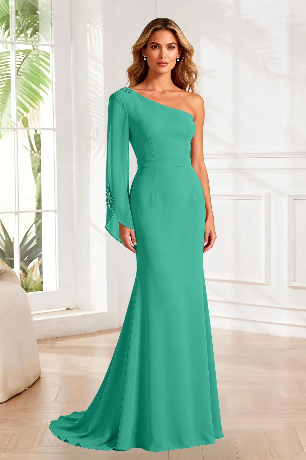 Asymmetrical Grace One Shoulder Gown