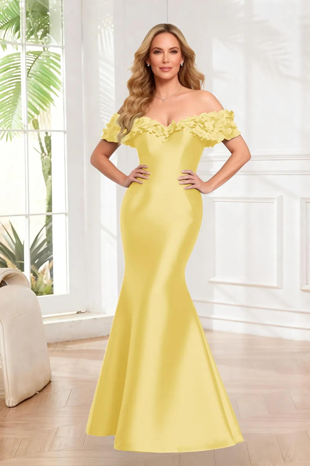 Valencia 3D Floral Mermaid Evening Gown