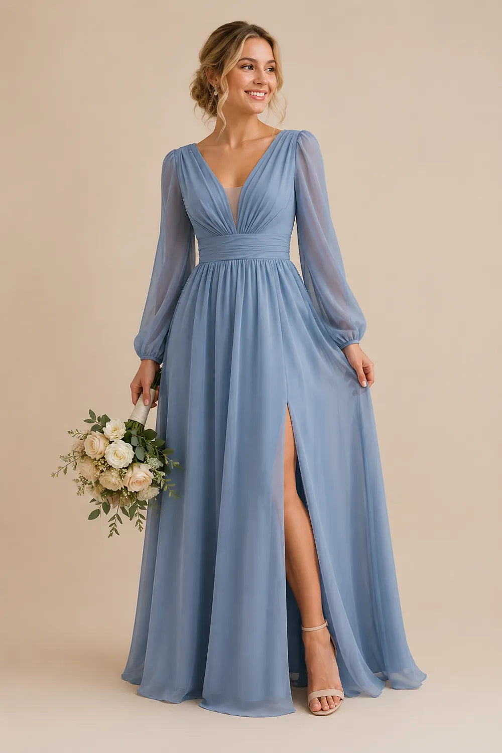 Romantic Chiffon A Line Bridesmaid Dress