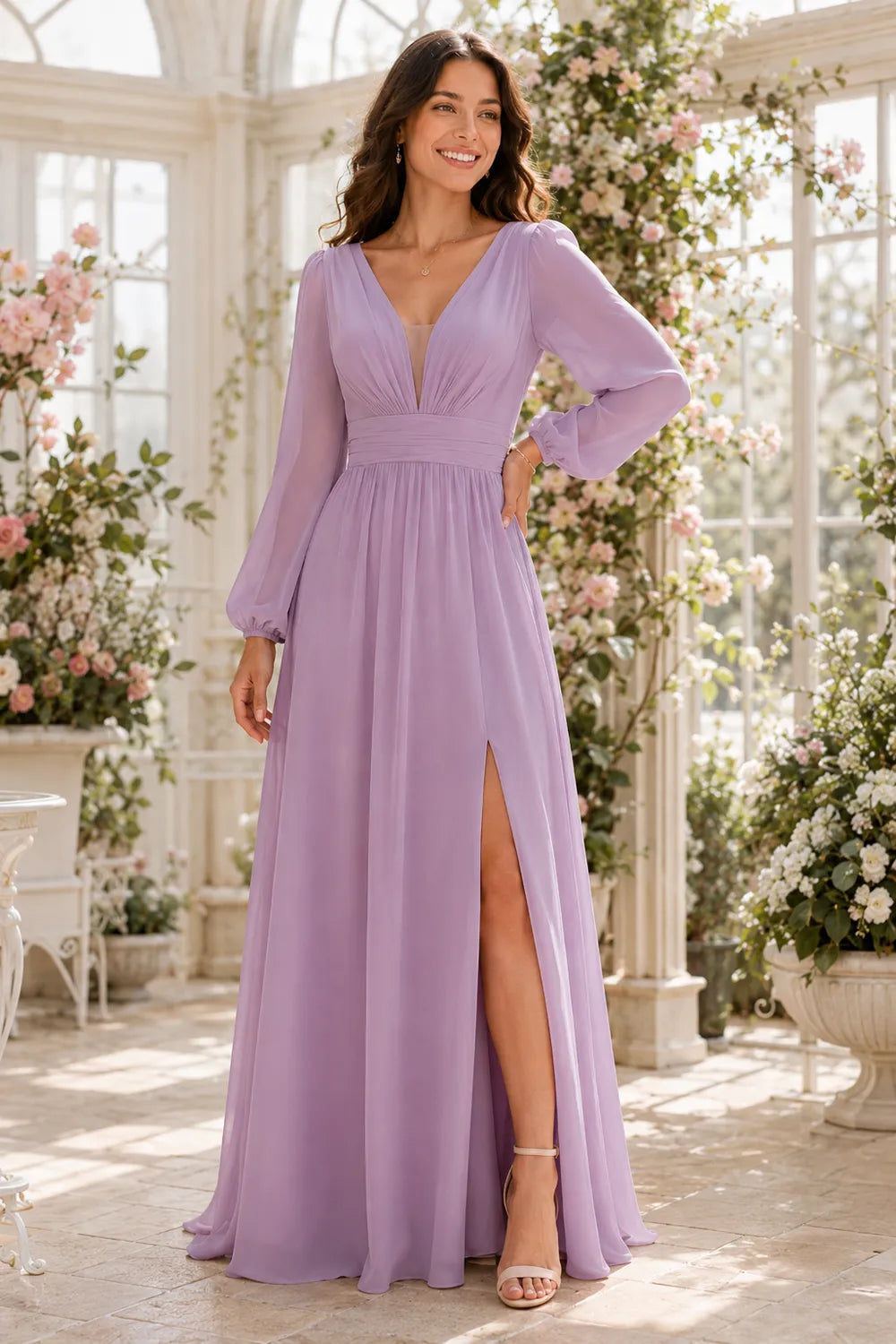 Romantic Chiffon A Line Bridesmaid Dress