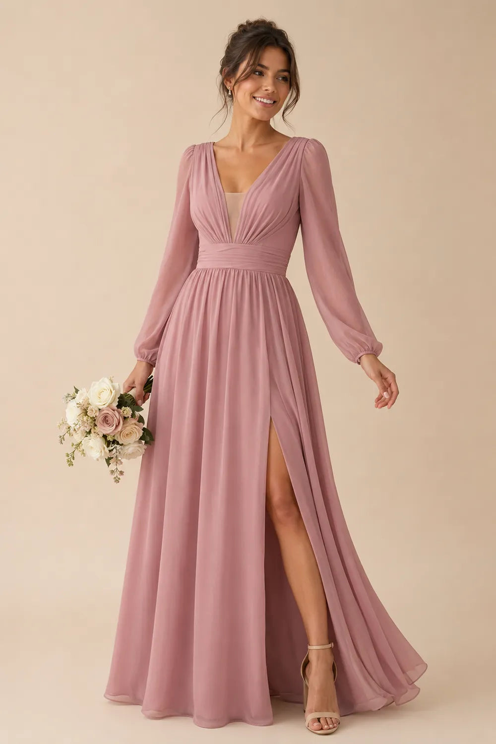 Romantic Chiffon A Line Bridesmaid Dress