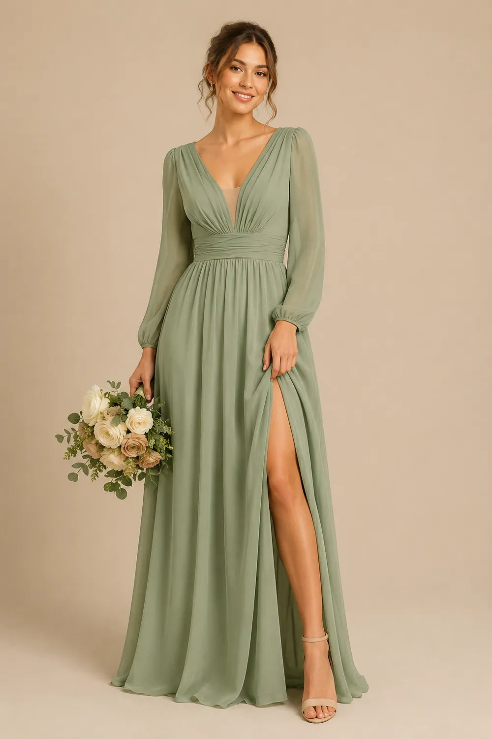 Romantic Chiffon A Line Bridesmaid Dress