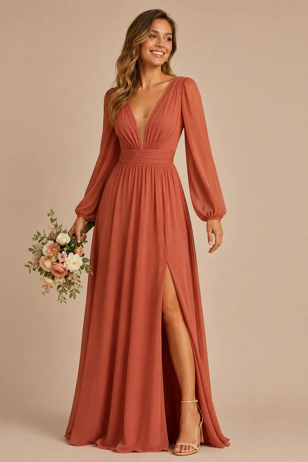 Romantic Chiffon A Line Bridesmaid Dress