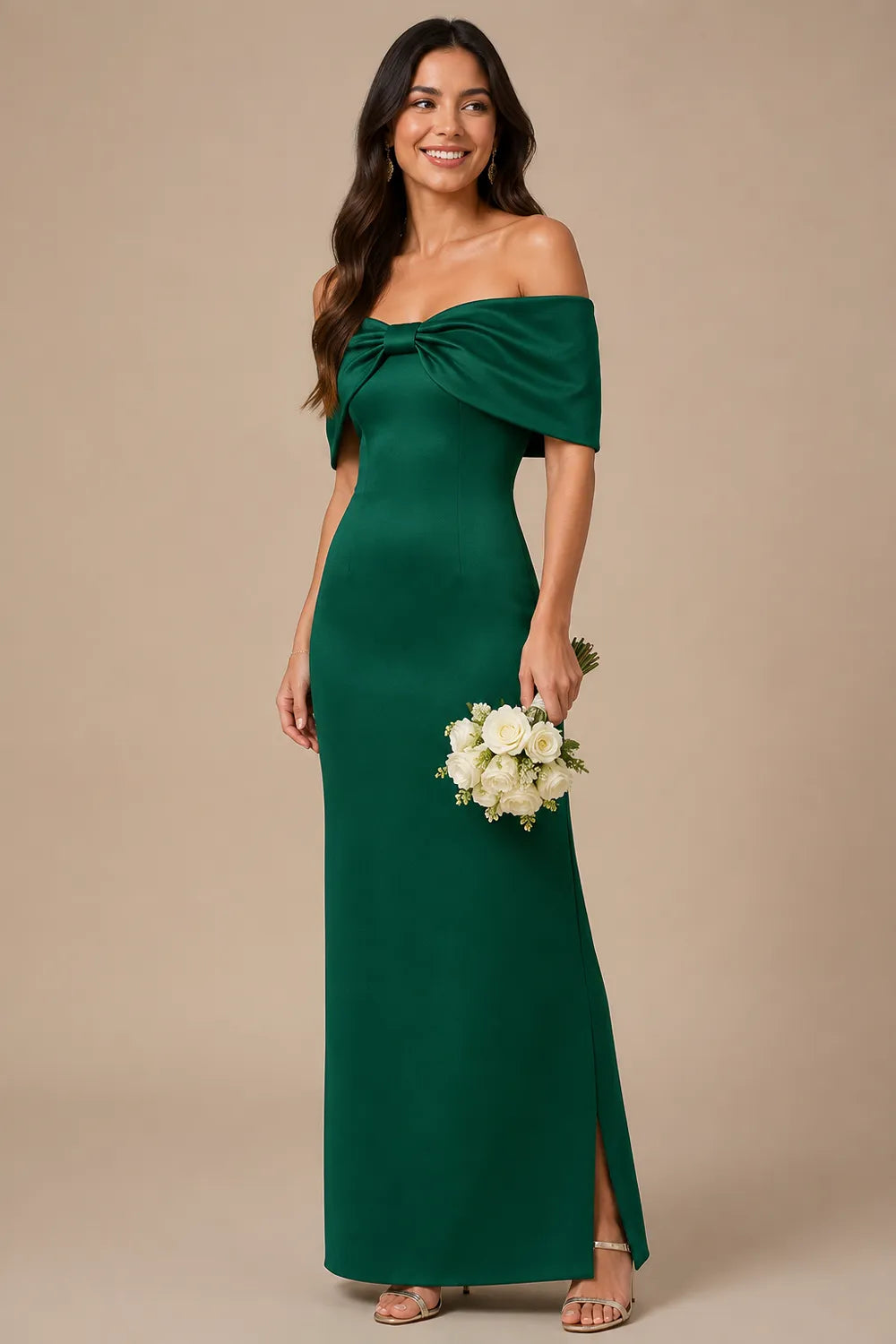 Refined Sweetheart Bow Evening Dress