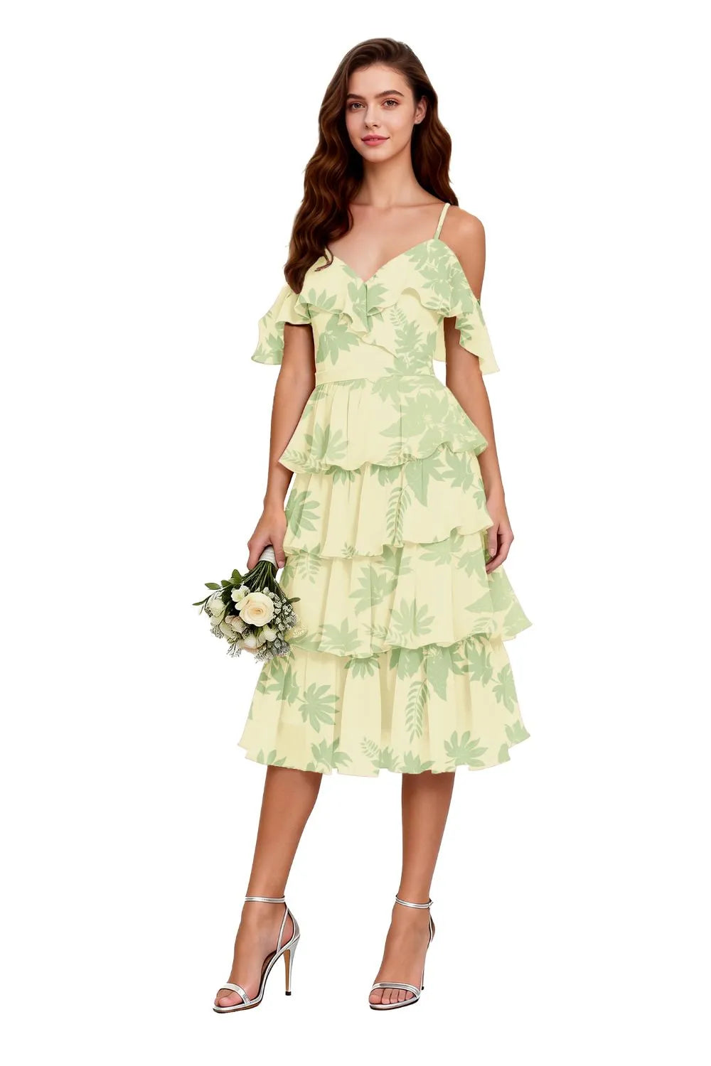 Garden Cascade Spaghetti Strap Dress