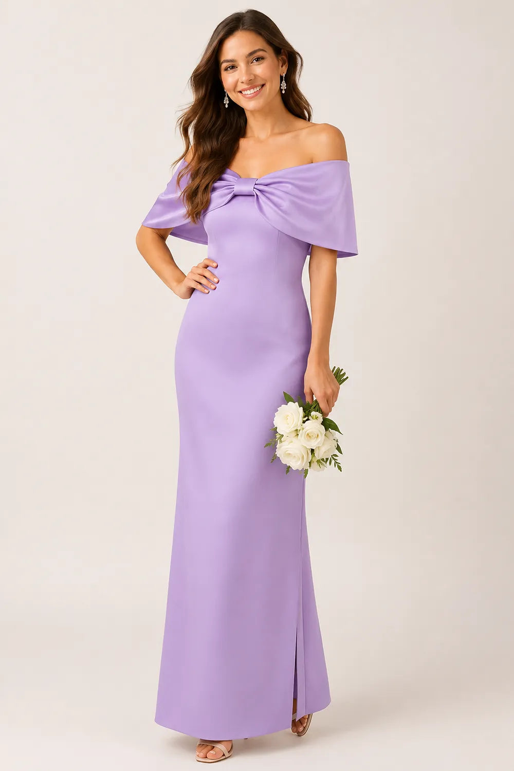 Refined Sweetheart Bow Evening Dress