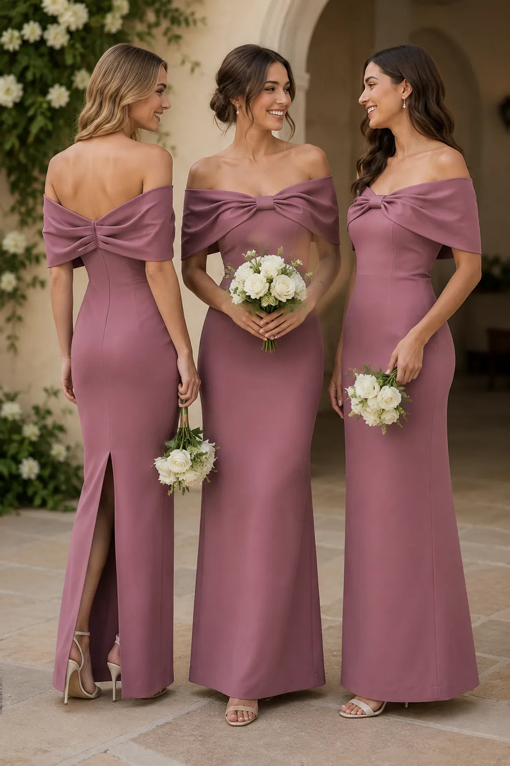 Refined Sweetheart Bow Evening Dress