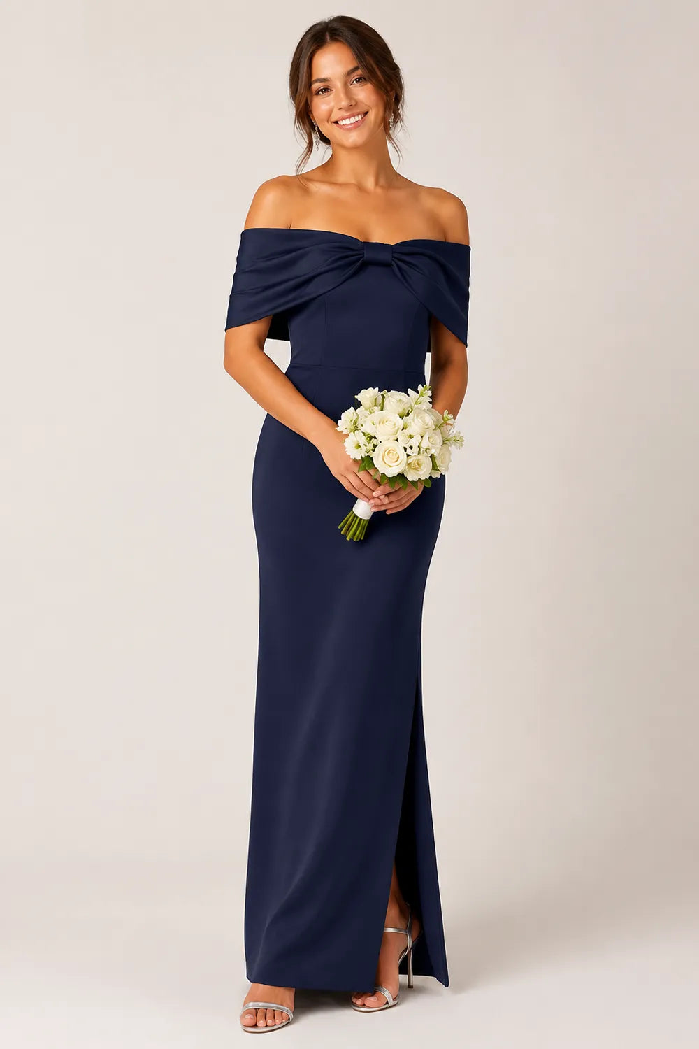 Refined Sweetheart Bow Evening Dress
