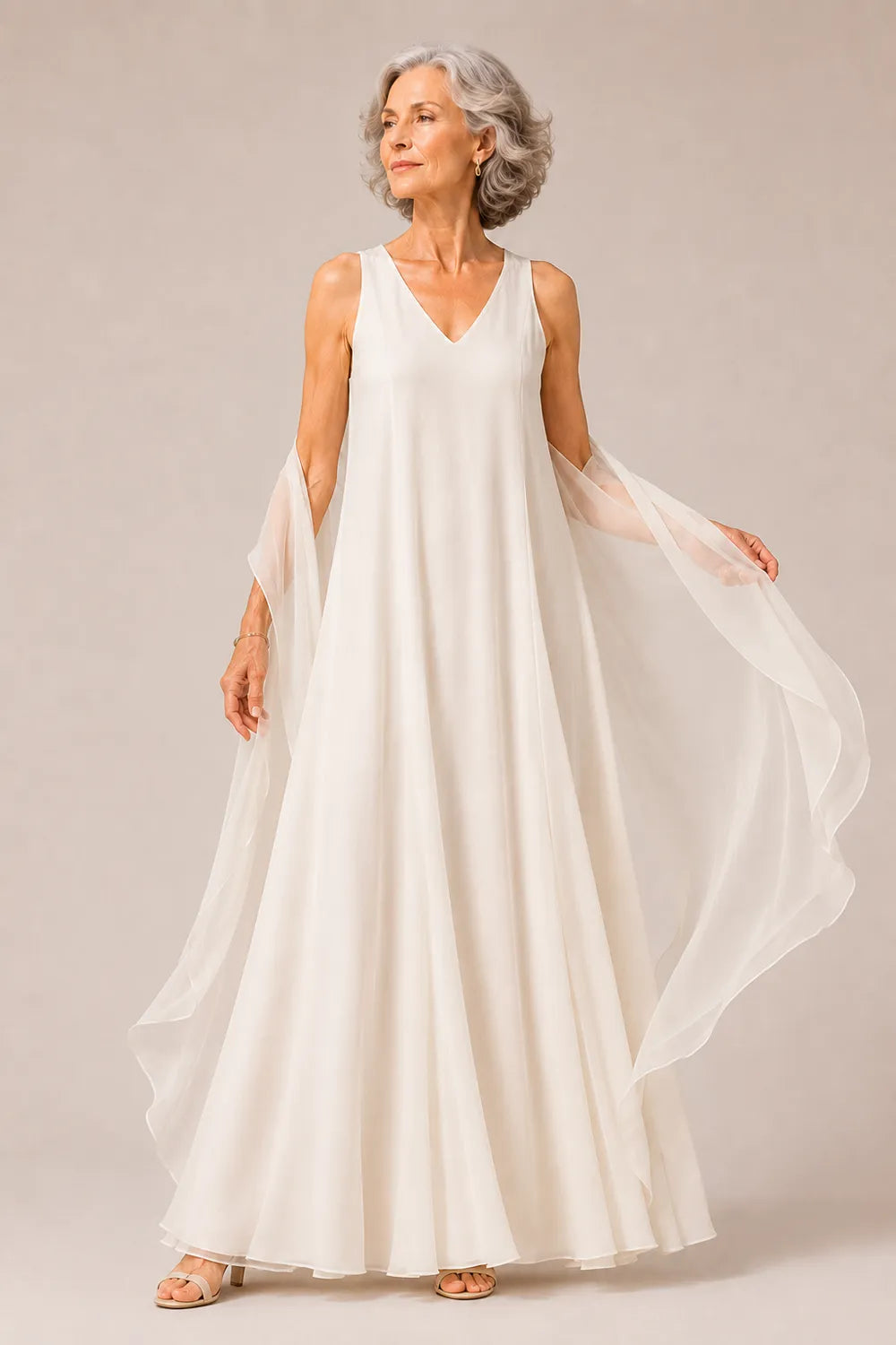 Seraphina Draped Shawl Formal Gown
