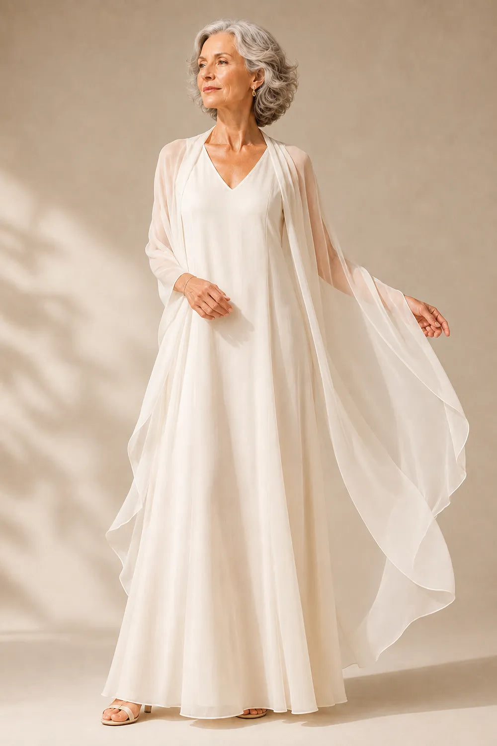Seraphina Draped Shawl Formal Gown