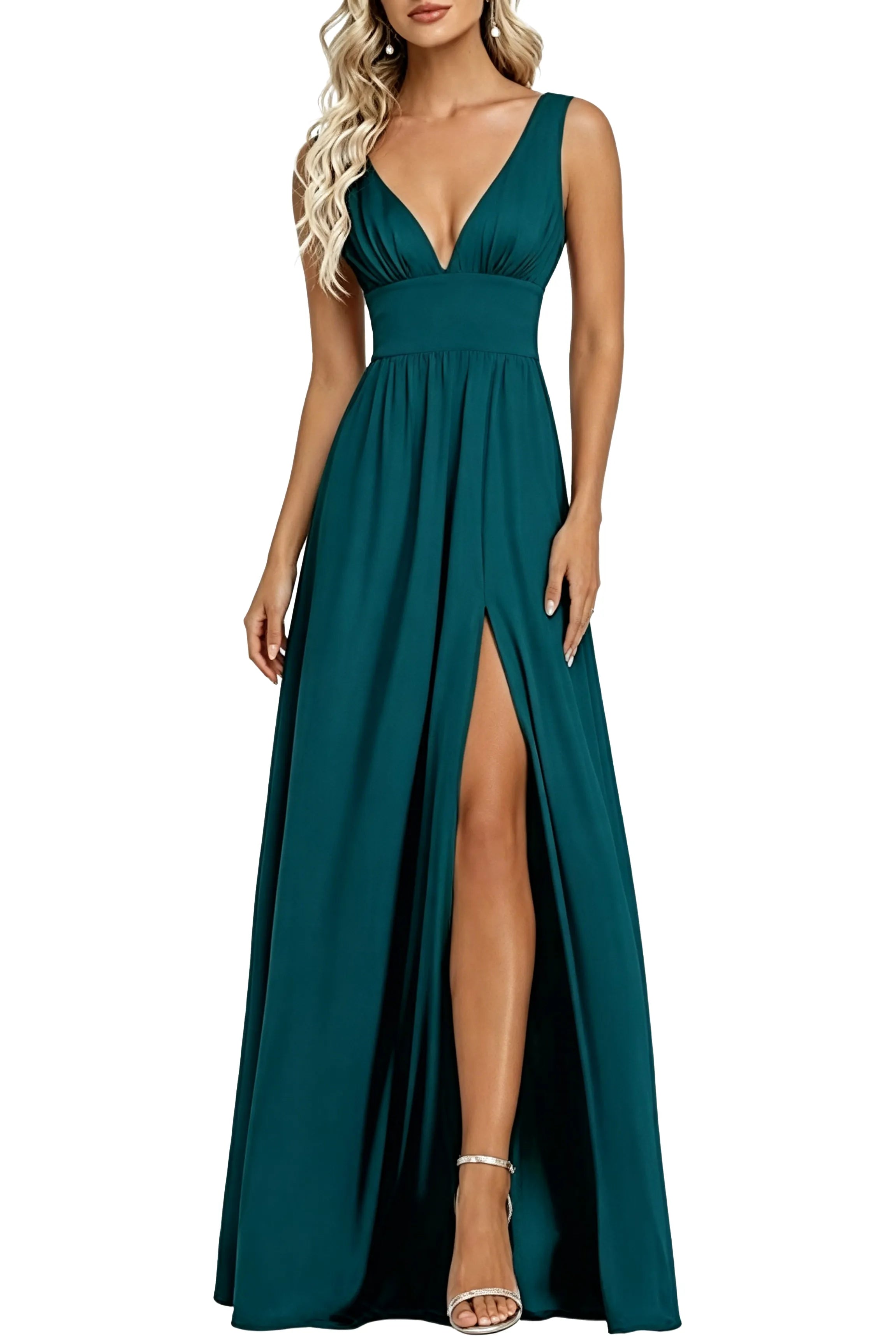 Chic A Line Formal Evening Gown with Open Back