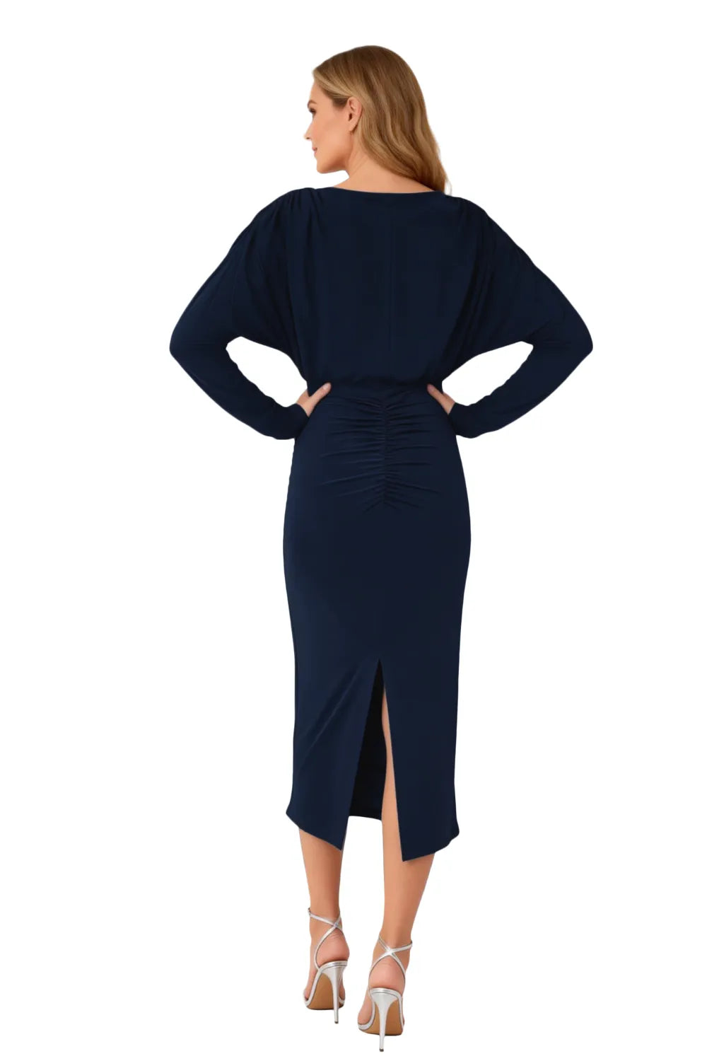 Sophisticated Long Sleeve Fitted Formal Midi Dress